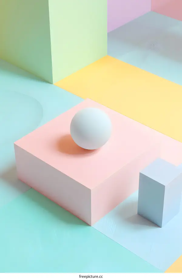 Abstract Pastel Color Background with White Sphere