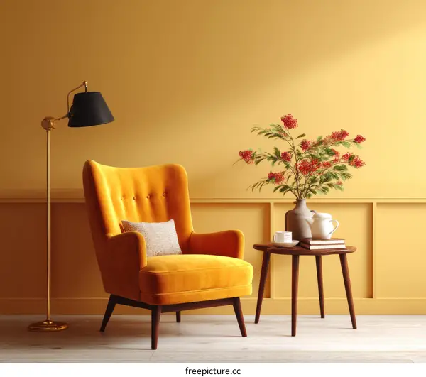 Mustard Yellow Living Room Interior Design