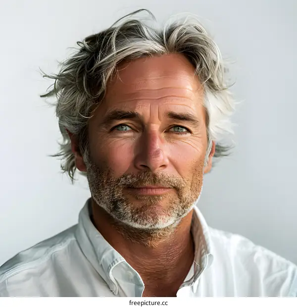 Portrait of a mature man with gray hair