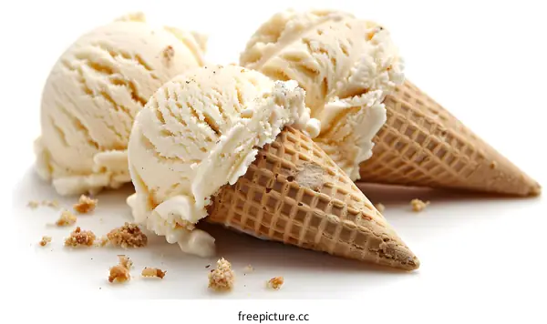 Three ice cream cones