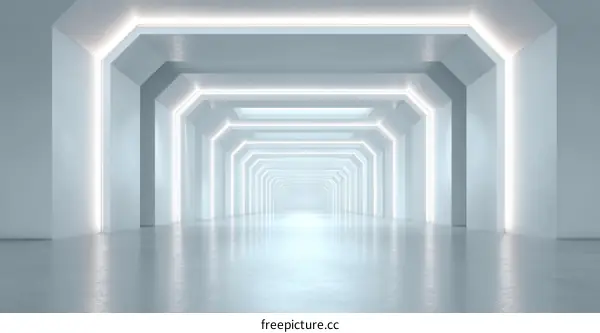 Modern Abstract Futuristic Corridor Design