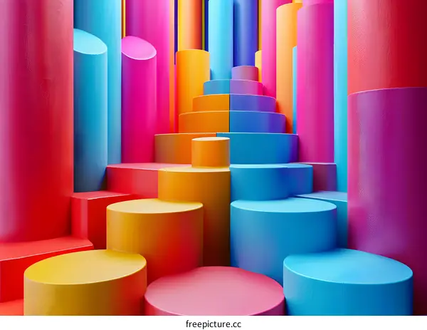 Colorful abstract 3D shapes background