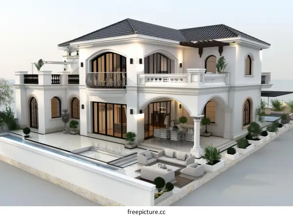 Luxury Villa with a Pool and Garden