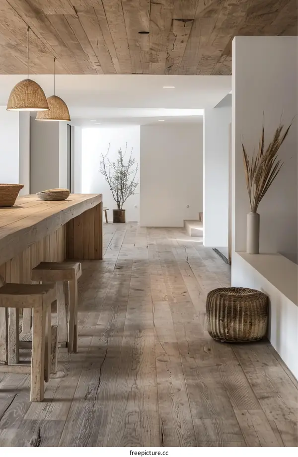 Rustic wooden interior with a modern twist