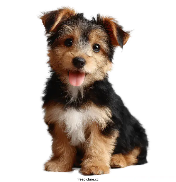 [Transparent Background PNG]Adorable Puppy Portrait on White Background