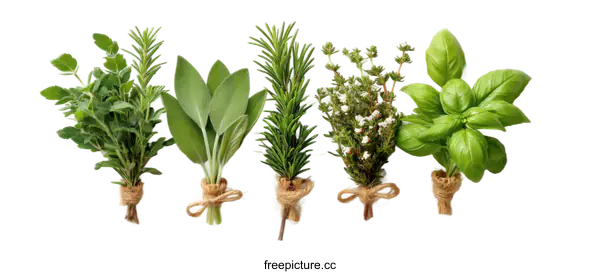 [Transparent Background PNG]Fresh Herbs Collection for Cooking