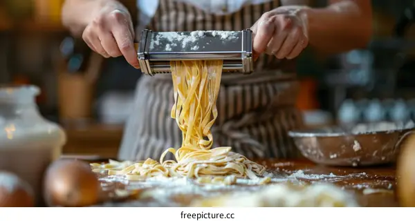 Making fresh pasta from scratch with a pasta machine