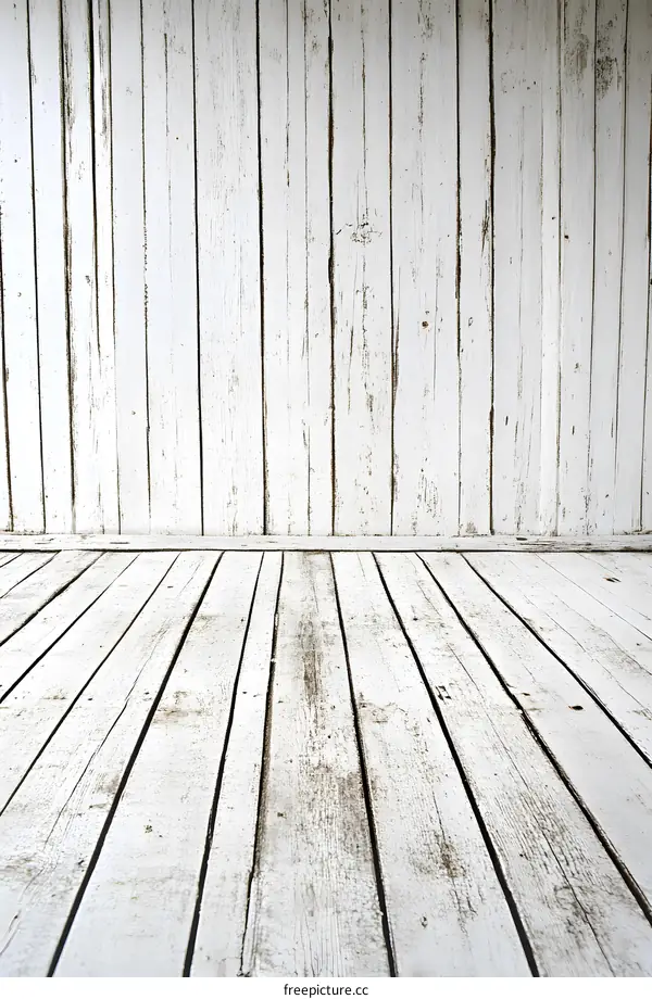 White Wood Floor and Wall Texture Background