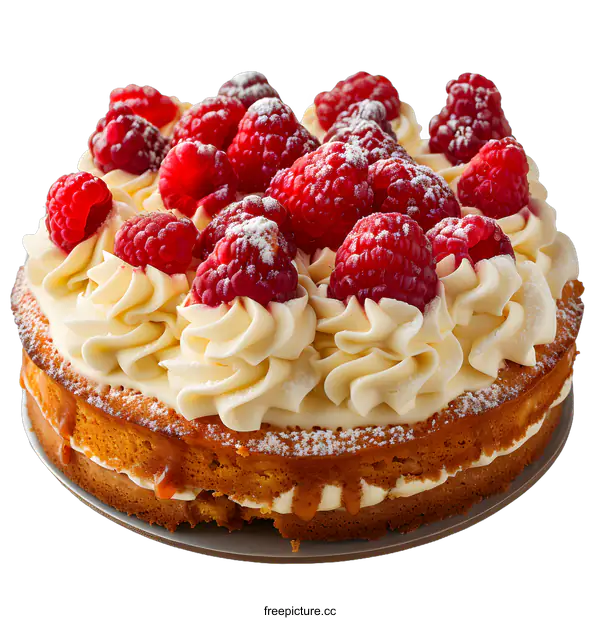 [Transparent Background PNG]Raspberry Cake with Cream Cheese Frosting