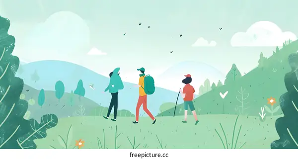 Friends Hiking in the Mountain