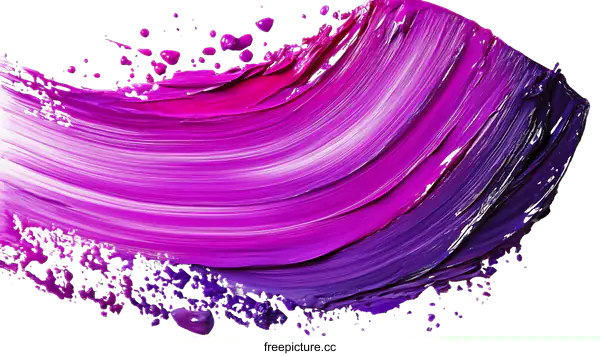 [Transparent Background PNG]Abstract Purple and Pink Paint Stroke Art