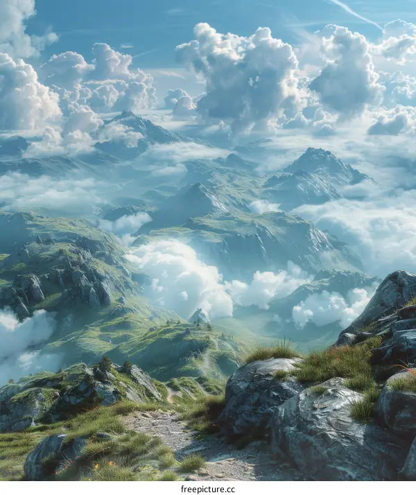 Majestic Mountain Landscape Above the Clouds