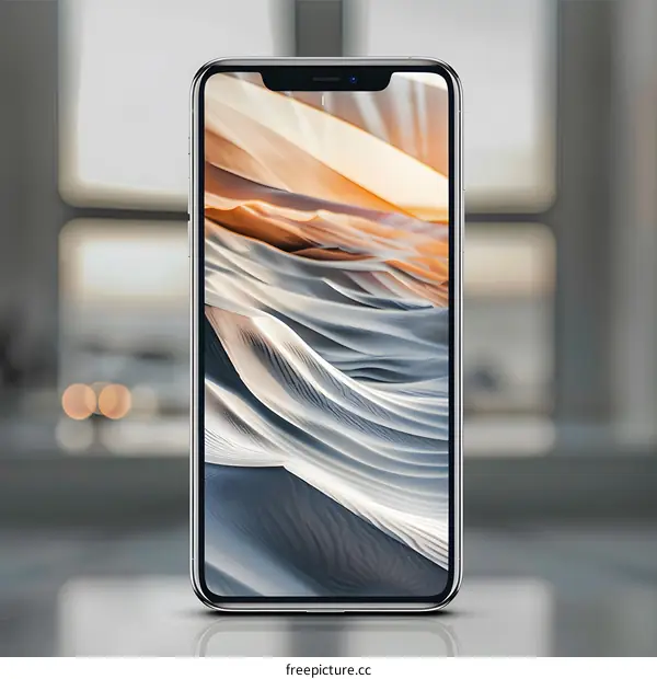 Phone Display with Sand Dune Wallpaper