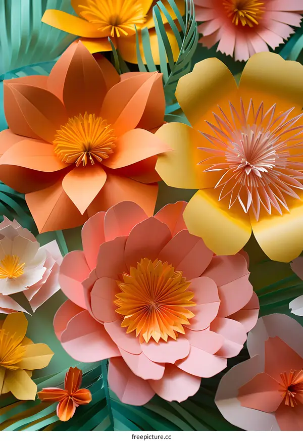 3D rendering of paper flowers