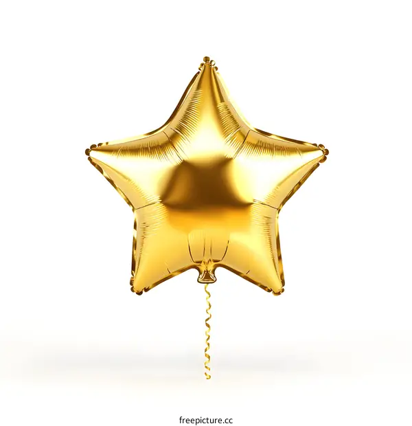 Golden Star Foil Balloon Illustration