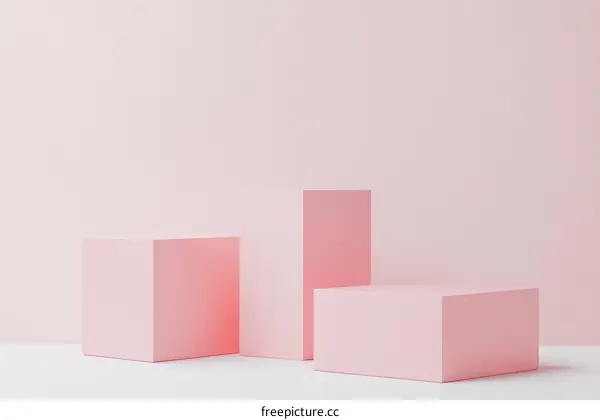 Pink Geometric Display Cubes Background