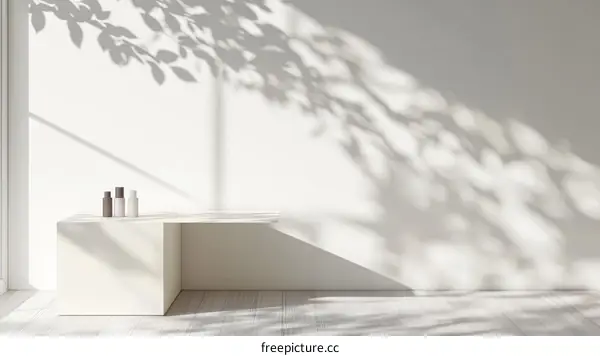 Minimalist Modern Interior Display with Shadow Play