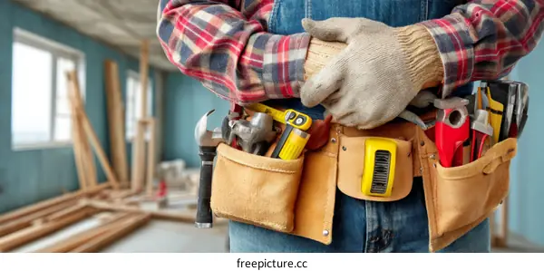 Construction Worker with Full Tool Belt