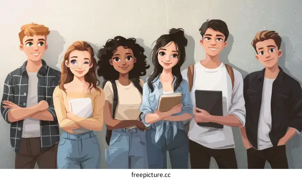 Diverse Group of Students Posing Together