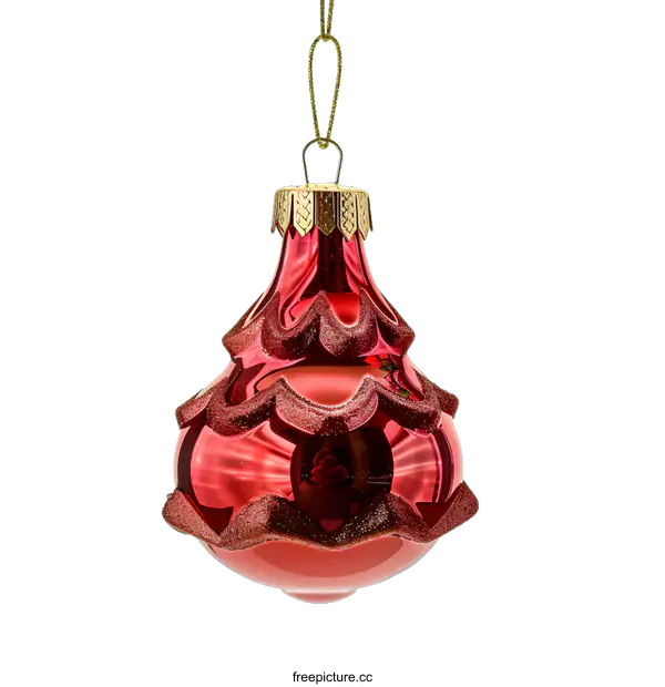 [Transparent Background PNG]Red Christmas Ornament Hanging With White Background