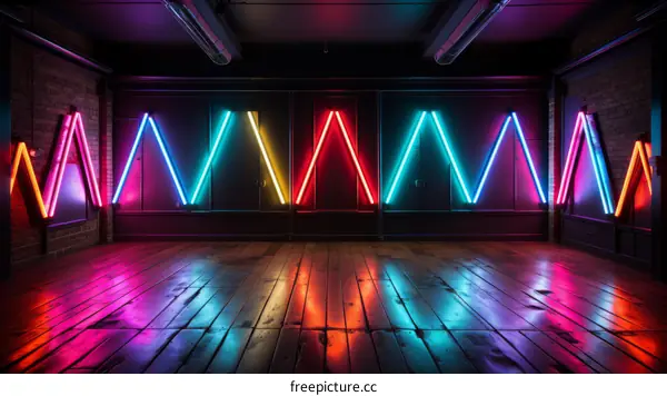 Glowing Geometric Neon Shapes Light Up a Room