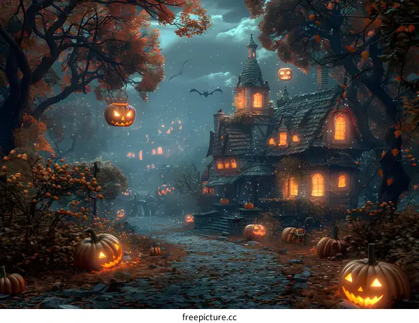 Halloween Pumpkin House