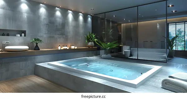 Modern Luxury Spa Hot Tub Interior Design