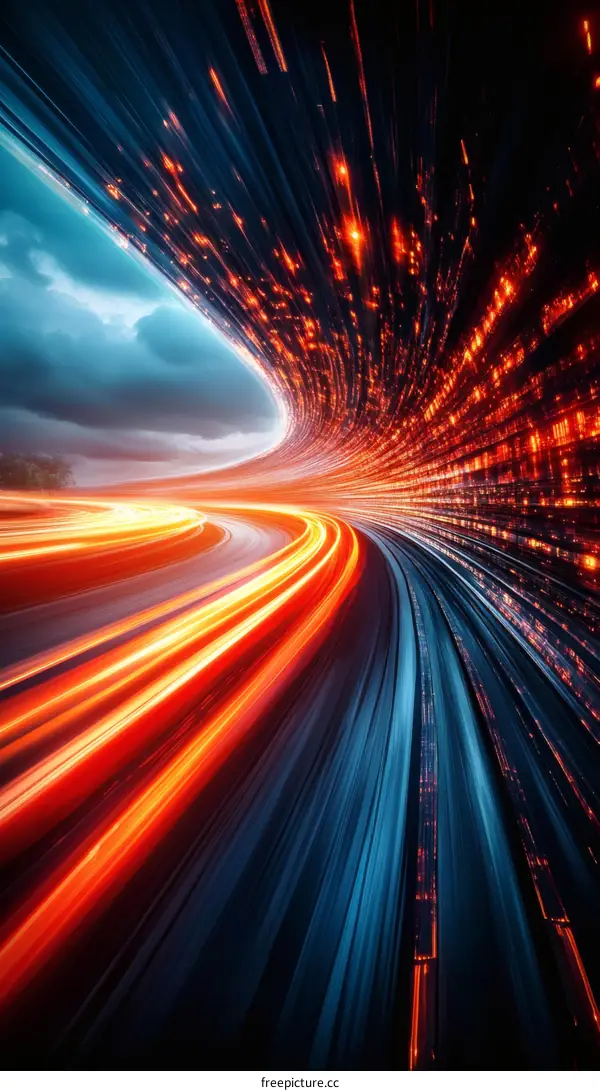 Abstract Speed Motion Light Trails