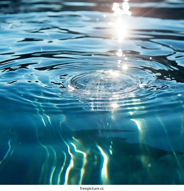 Transparent pool float with water drop