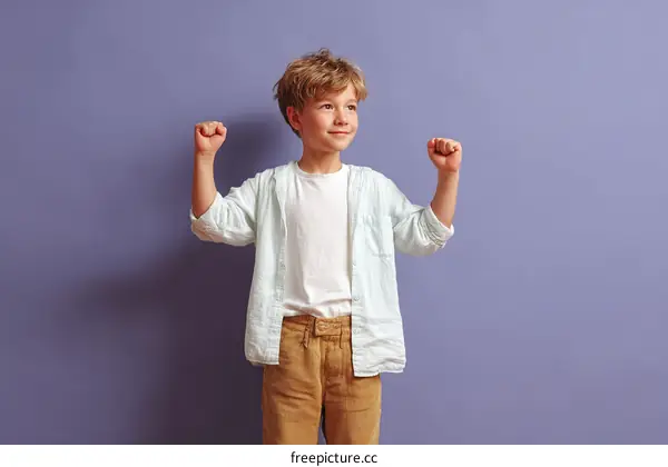 Boy Posing with a Proud Expression