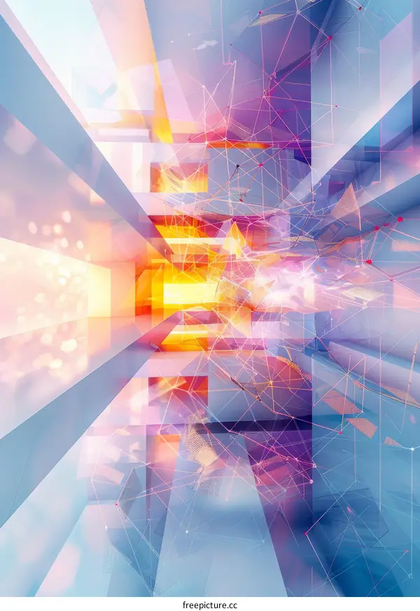 Abstract 3D Rendering of a Futuristic Metropolis