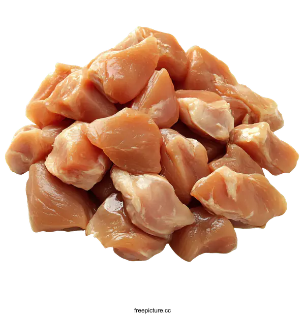 [Transparent Background PNG]Freshly Cubed Chicken Breast