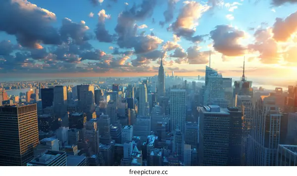 New York City Skyline at Sunset