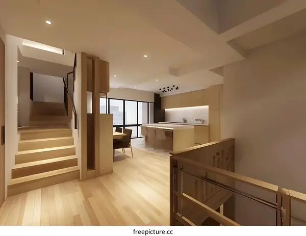 Modern Wooden Staircase Interior Design