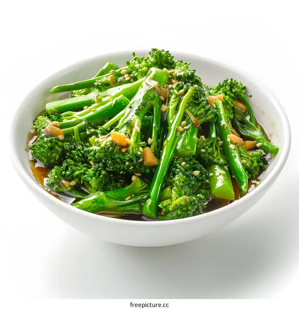 Bowl of Sauteed Broccoli with Sesame Seeds