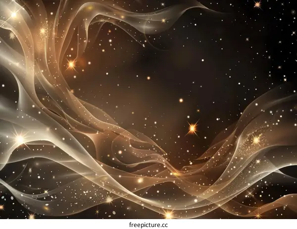 Sparkling Brown Abstract Background with Stars