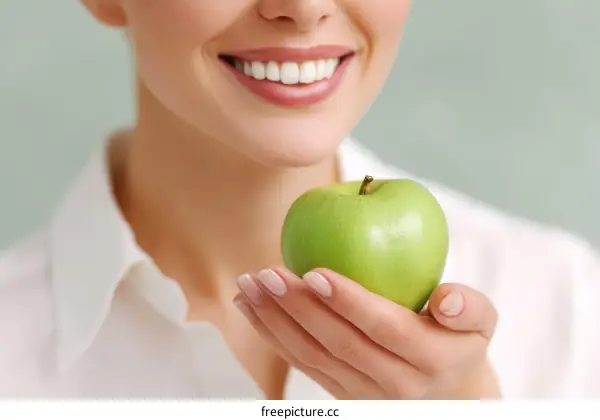 Healthy Teeth and Fresh Apple