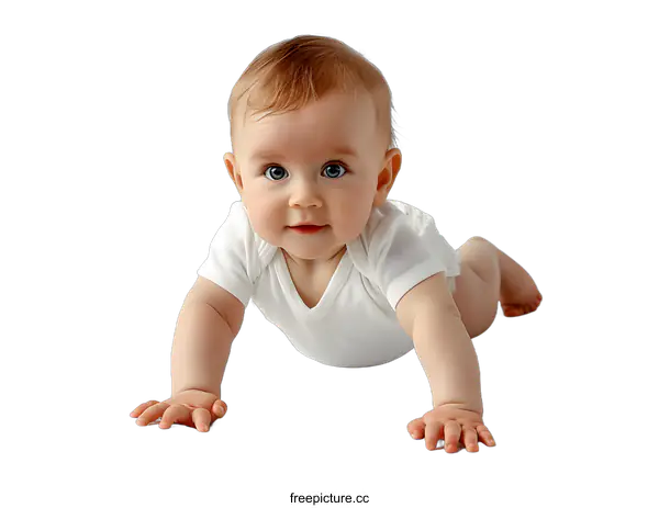 [Transparent Background PNG]Baby Lying on Stomach
