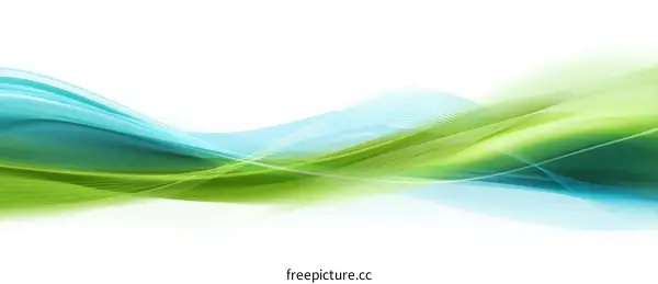 Abstract Background Design with Green and Blue Waves