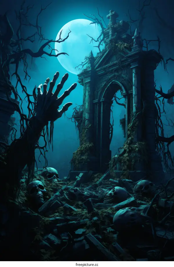 Zombie Hands Reaching Out Graveyard