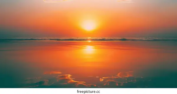 Golden Sunset Over Tranquil Sea