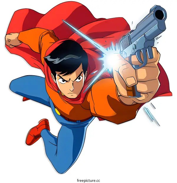 Anime Character Shooting a Gun