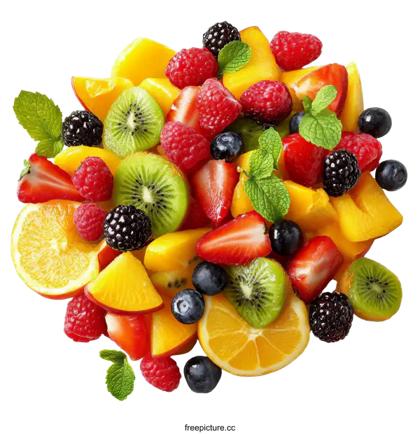 [Transparent Background PNG]Colorful Fruit Salad Composition