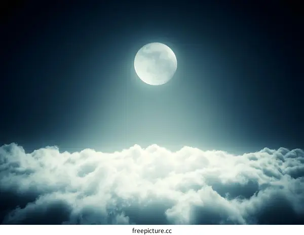 Full Moon Over Cloudscape