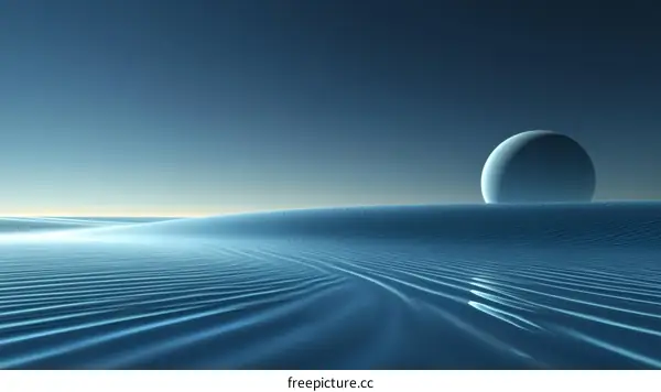Abstract Blue Desert Planet Landscape