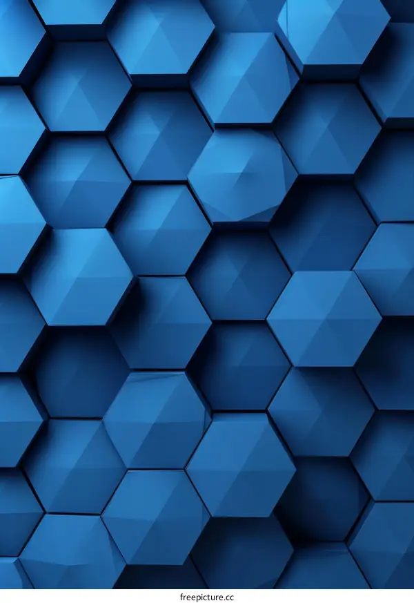 Vibrant Blue Hexagonal Pattern