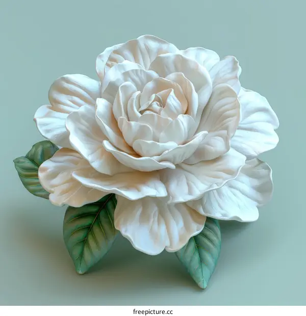 3D rendering of a white rose