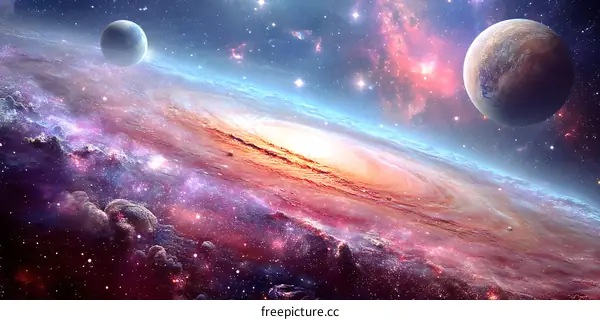 Cosmic Galaxy Splendor and Nebulae