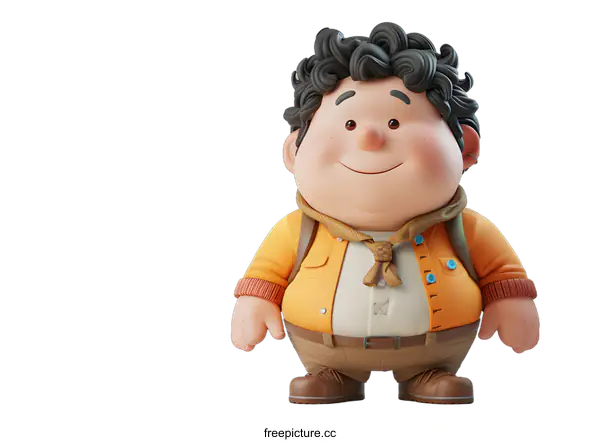 [Transparent Background PNG]Cute Cartoon Boy Character 3D Rendering