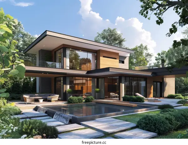 Modern Luxury House with Pool and Garden